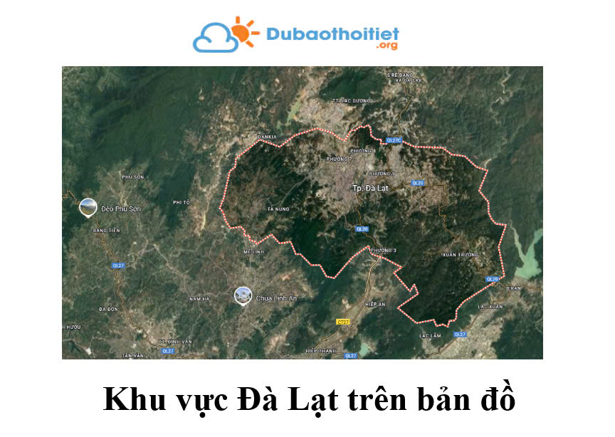 Khu vực Đà Lạt trên bản đồ