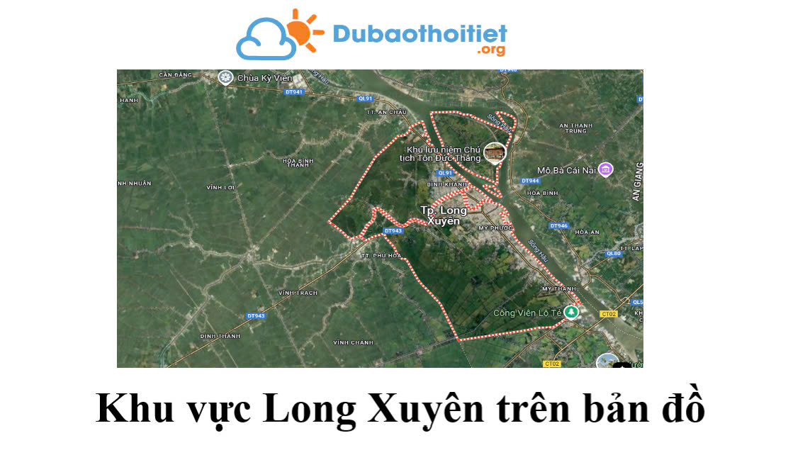 Khu vực Long Xuyên trên bản đồ