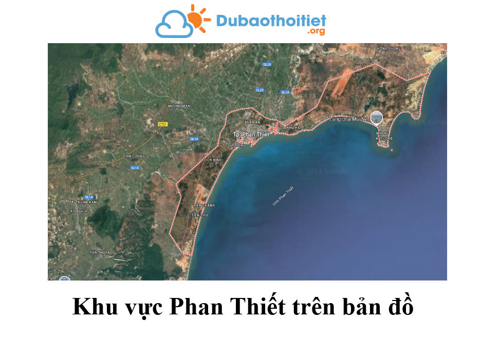 Khu vực Phan Thiết trên bản đồ
