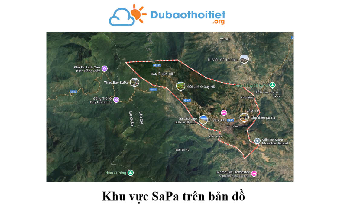 Khu vực SaPa trên bản đồ