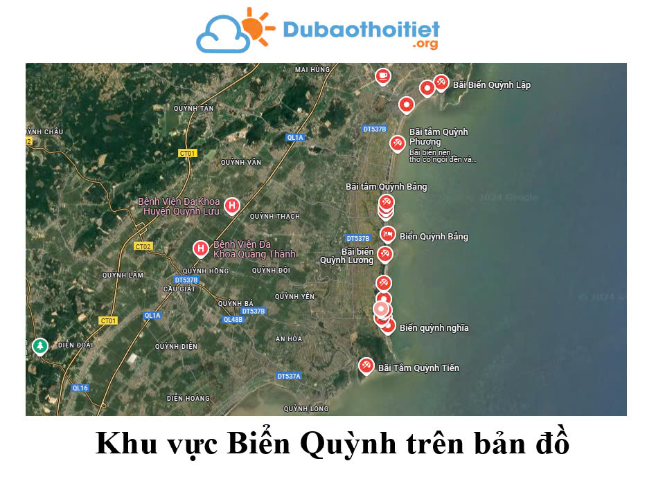 Khu vực Biển Quỳnh trên bản đồ