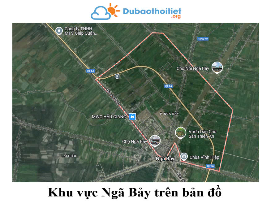 Khu vực Ngã Bảy trên bản đồ