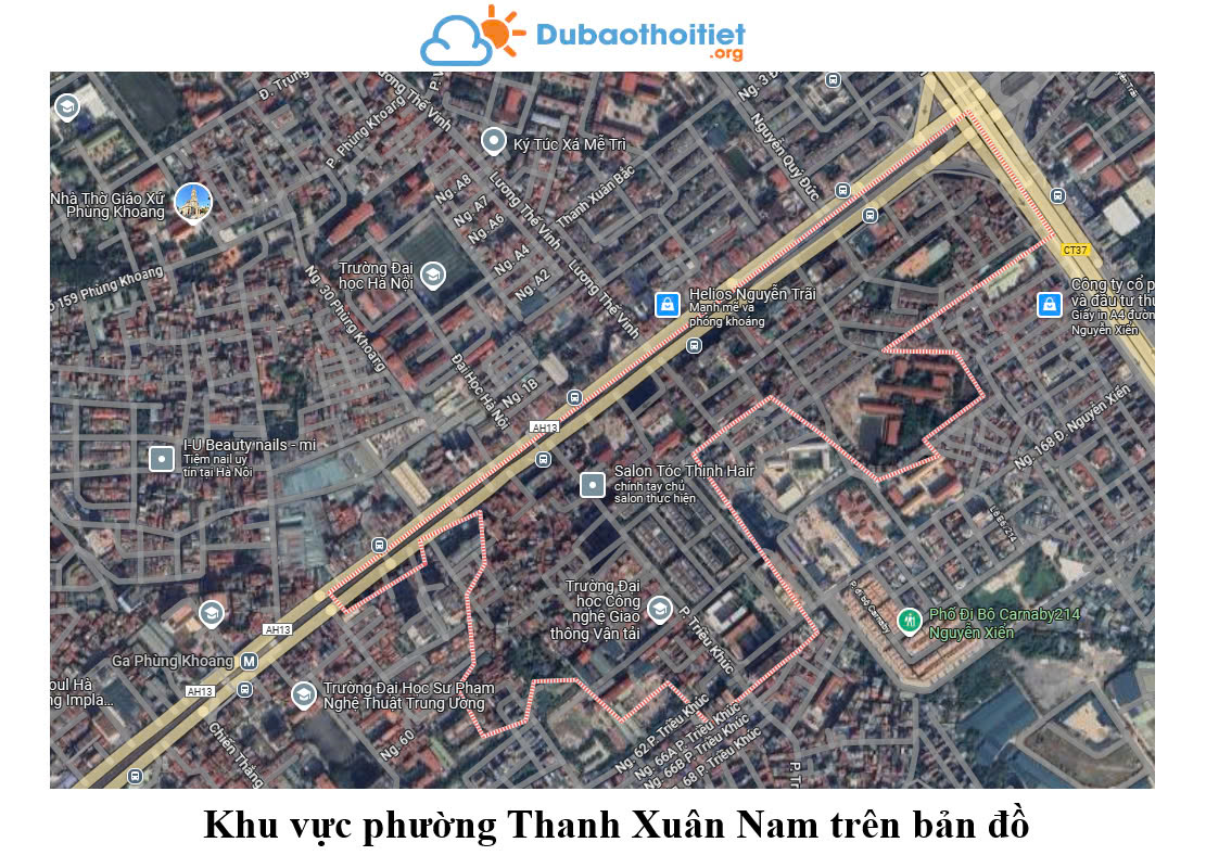 Khu vực phường Thanh Xuân Nam trên bản đồ