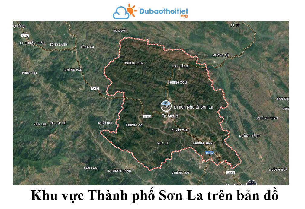 Khu vực Thành phố Sơn La trên bản đồ