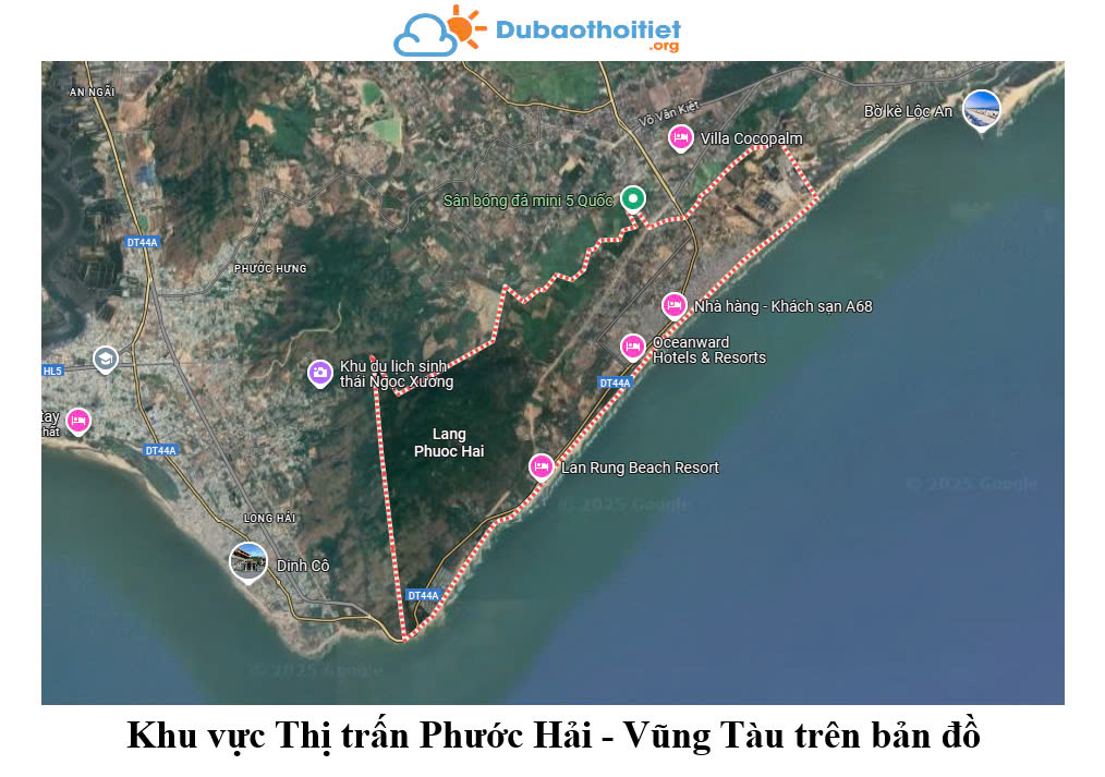 Khu vực Thị trấn Phước Hải - Vũng Tàu trên bản đồ