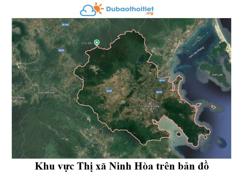 Khu vực Thị xã Ninh Hòa trên bản đồ