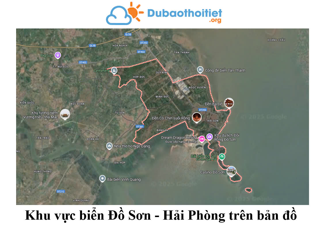 Khu vực biển Đồ Sơn Hải Phòng trên bản đồ