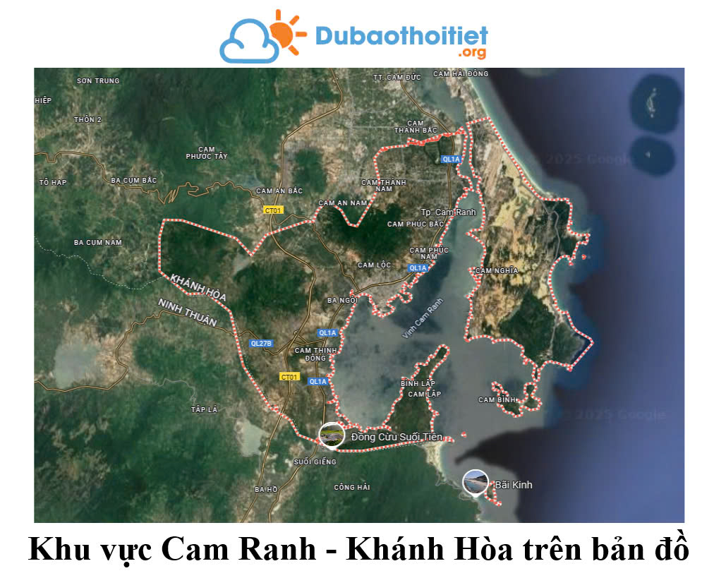 Khu vực Cam Ranh - Khánh Hòa trên bản đồ