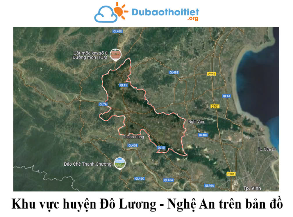 Khu vực Đô Lương - Nghệ An trên bản đồ