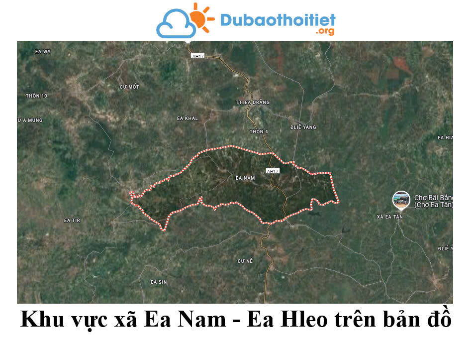 Khu vực Ea Nam - Ea Hleo trên bản đồ