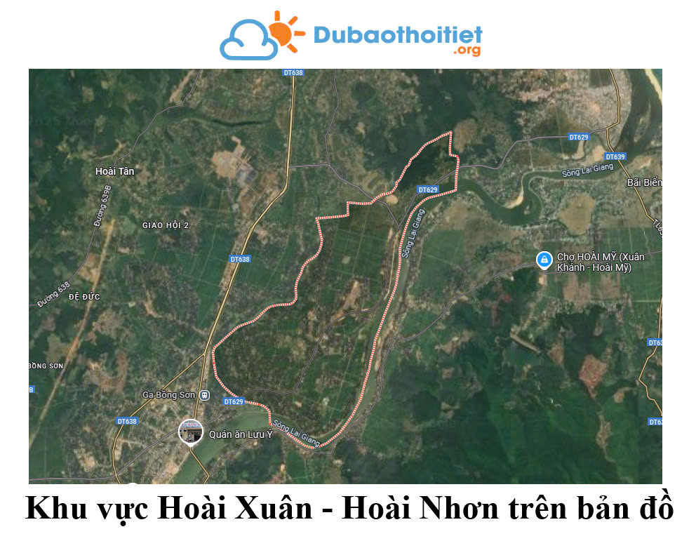 Khu vực Hoài Xuân - Hoài Nhơn trên bản đồ