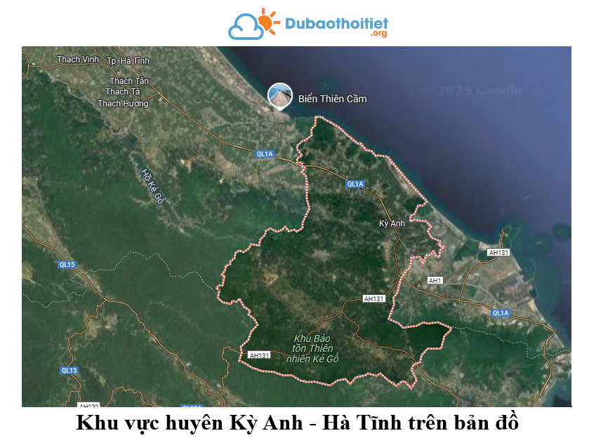 Khu vực huyện Kỳ Anh - Hà Tĩnh trên bản đồ