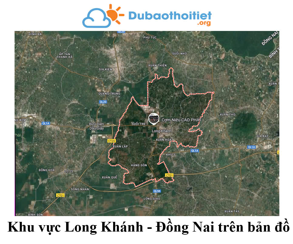 Khu vực Long Khánh - Đồng Nai trên bản đồ