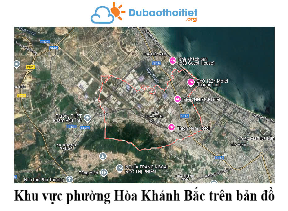 Khu vực Phường Hòa Khánh Bắc trên bản đồ