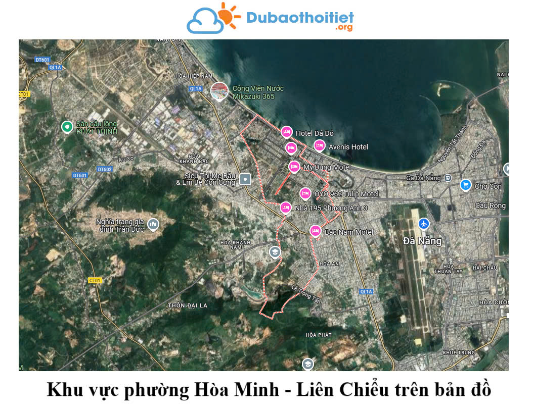 Khu vực phường Hòa Minh - Liên Chiểu trên bản đồ