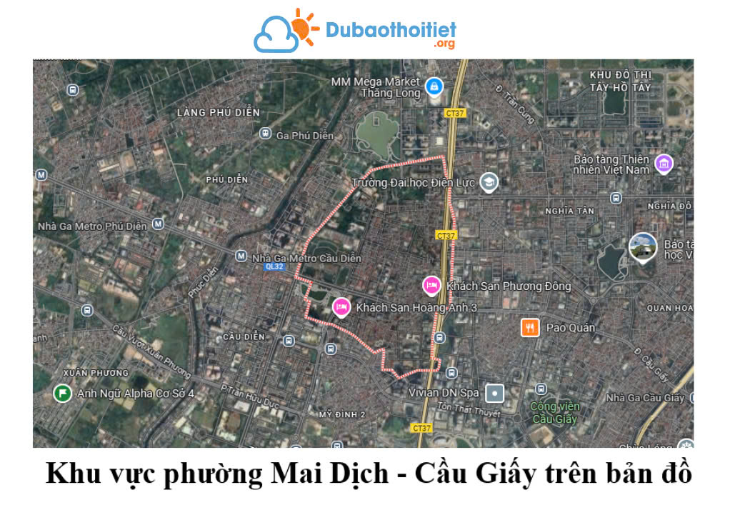 Khu vực phường Mai Dịch - Cầu Giấy trên bản đồ