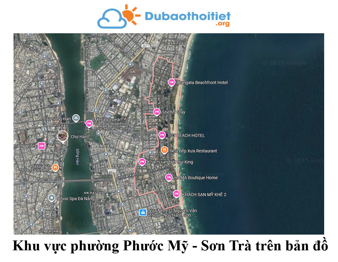 Khu vực phường Phước Mỹ - Sơn Trà trên bản đồ