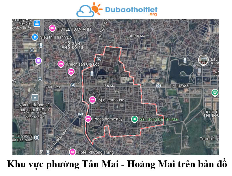 Khu vực phường Tân Mai - Hoàng Mai trên bản đồ