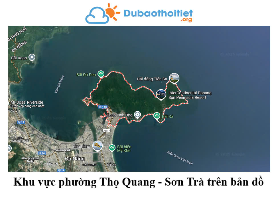 Khu vực phường Thọ Quang - Sơn Trà trên bản đồ