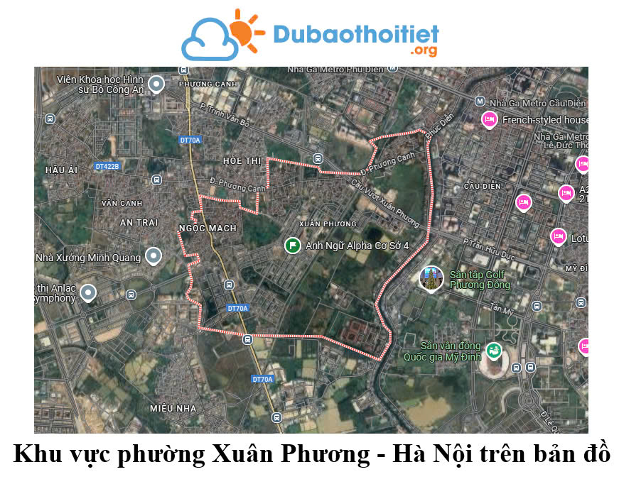 Khu vực phường Xuân Phương - Hà Nội trên bản đồ