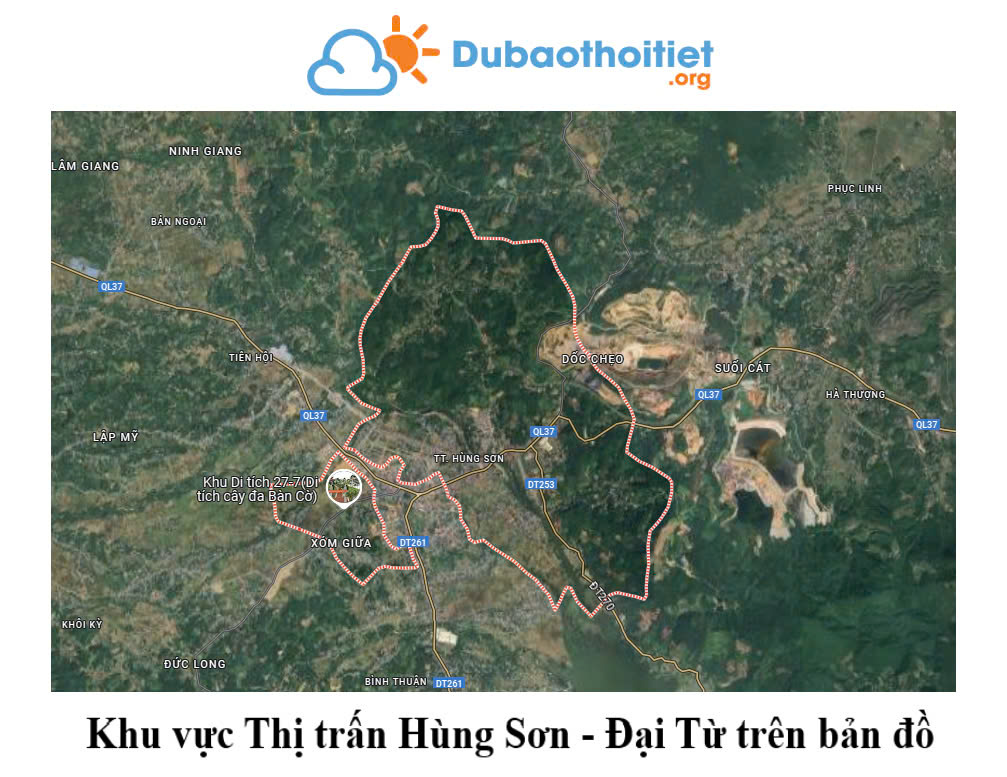 Khu vực Thị trấn hùng Sơn - Đại Từ trên bản đồ
