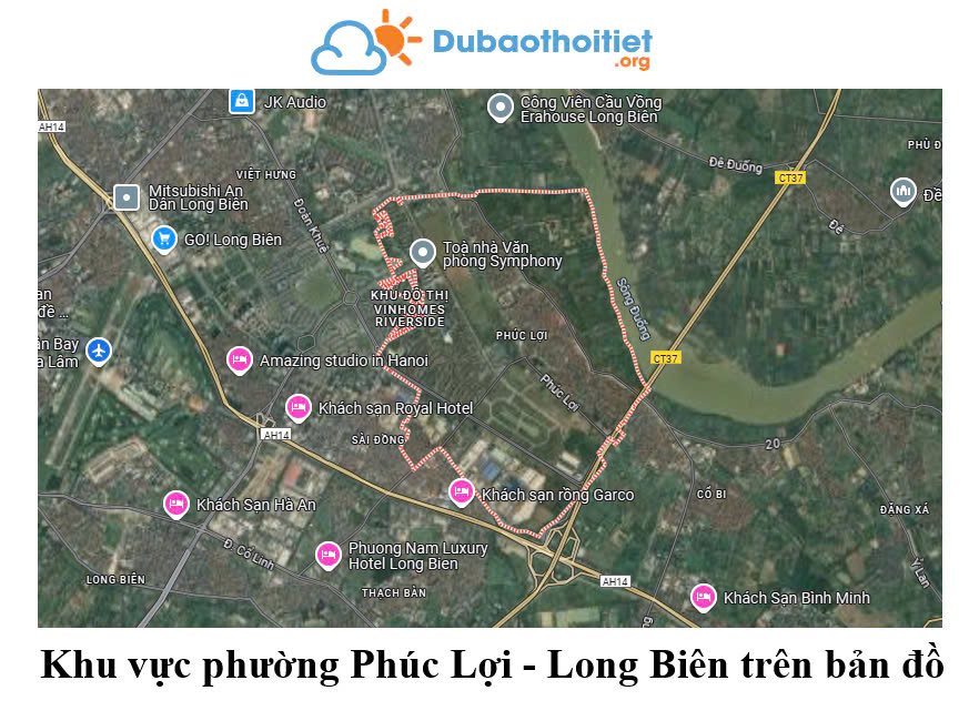 Khu vực phường Phúc Lợi - Long Biên trên bản đồ