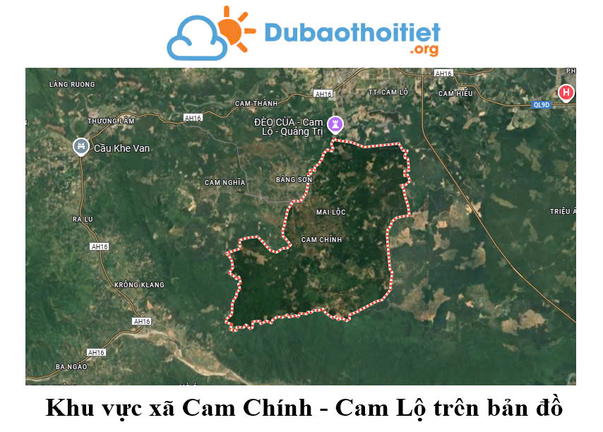 Khu vực xã Cam Chính - Cam Lộ trên bản đồ