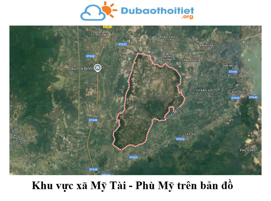 Khu vực xã Mỹ Tài - Phù Mỹ trên bản đồ